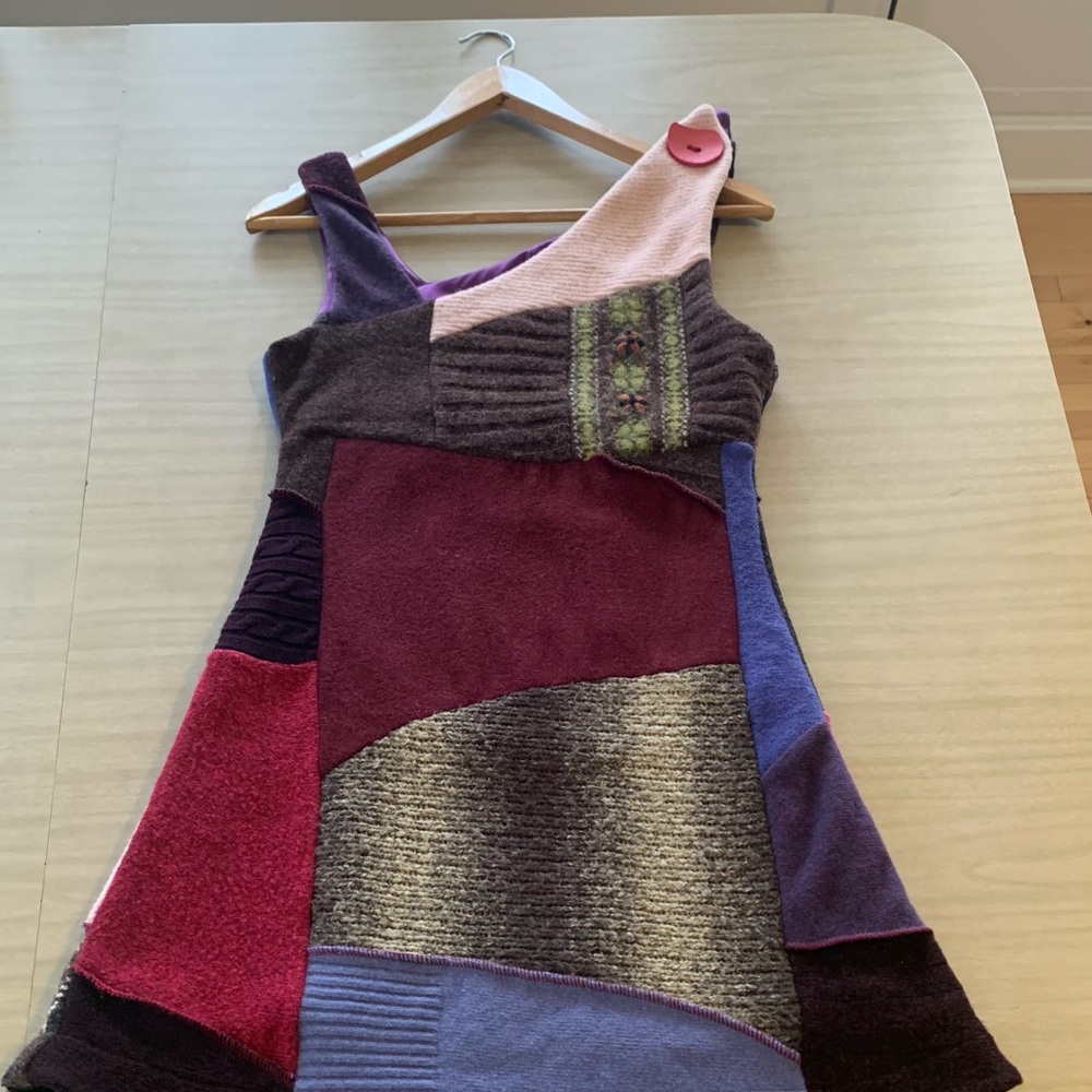 Anna Multicolor Asymmetrical Dress 30%wool